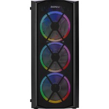 Everest FLAT MESH 4*12cm Rainbow Fan Tempered Camlı Gaming Oyuncu Bilgisayar Kasası