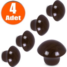 BADEM10 Mantar Düğme Kulp Çekmece Dolap Kapak Kulpu Kulbu Ceviz 4 Adet