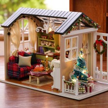 Beauty Life Dıy Noel Minyatür Dollhouse Kiti Mobilya LED Işıkları (Yurt Dışından)