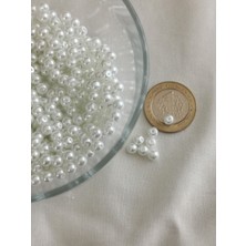 Livza Bijuteri Livza Bijuteri 50 gr 5mm Beyaz Cam Inci Boncuk Takı Yapım Boncuğu