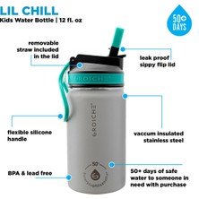 Grosche Lil Chill Izolasyonlu Çocuk Su Matarası Gri 360 ml