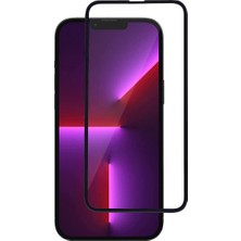 Microcase iPhone 13 Pro Tam Kaplayan Çerçeveli Tempered Ekran Koruyucu - Siyah
