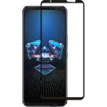 Microcase Asus Rog Phone 5 Ultimate Tam Kaplayan Çerçeveli Tempered Ekran Koruyucu - Siyah