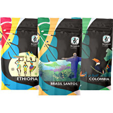 Bongardi Coffee 3 x 200 gr Santos Etiyopya Colombia Filtre Kahve Makinesi Uyumlu Öğütülmüş Veya Çekirdek