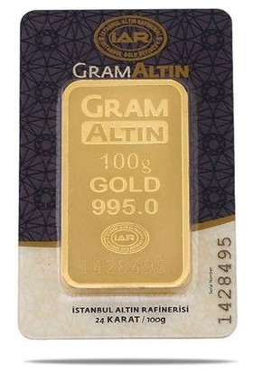 İstanbul Altın Rafinerisi 100 Gram (995) 24 Ayar Külçe Altın