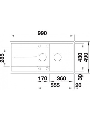 Blanco Metra 6s-F Antrasit Evye - 519113