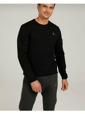 Lumberjack 1W SN75 C Neck Erkek Sweatshirt Siyah