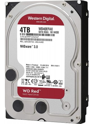 Wd Red WD40EFAX 3,5" 4tb, 256MB, 5400 Rpm, 7/24-Nas-Server HDD