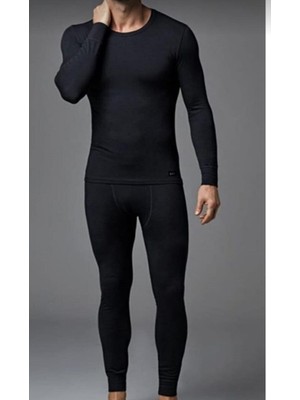 Nacar Çarşı Erkek Alt Üst Termal  Siyah Içlik Takım
