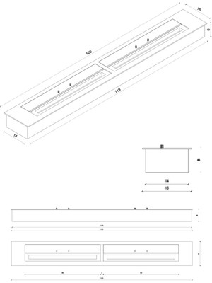 Korflame 120 Cm Burner Bacasız Şömine