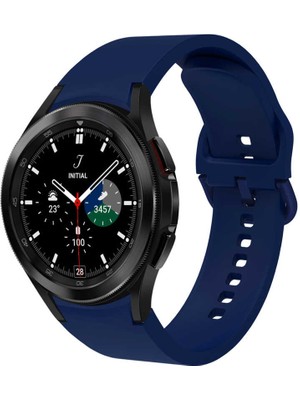 Nezih Case Samsung Galaxy Watch 4 44MM Uyumlu Classic Silikon Kordon Petrol Mavi