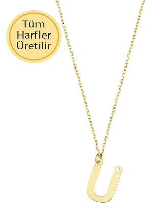 Engingold 14 Ayar Altın Ü Harfli Kolye