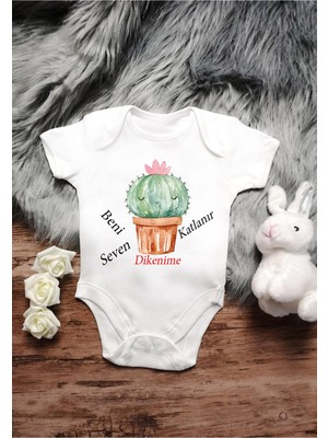 Limon Kaktüs Beni Seven Dikenime Katlanır Baskılı Zıbın& Body