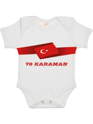 Limon Türk Bayrağı ve 70 Karaman Baskılı Çıt Çıtlı Body&zıbın