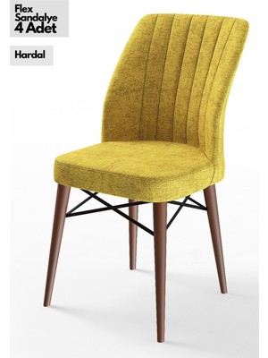 Canisa Concept Canisa Flex Serisi Gürgen Ayaklı   Sandalye , 4 Adet , Ayaklar Ceviz