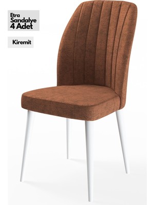 Canisa Concept Canisa Etra Serisi Gürgen Ayaklı   Sandalye , 4 Adet , Ayaklar Beyaz