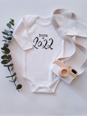 Limon Born 2022 Uzun Kol Organik Baskı Bebek Body
