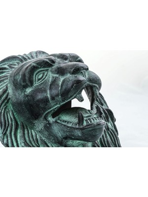 Sinerji Shop Zamak’tan Dekoratif Duvara Asmalı Aslan Kafası Büstü 26 cm