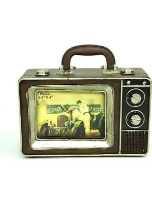 Sinerji Shop Dekoratif Metal Çerçeve Televizyon Temalı Vintage Hediyelik