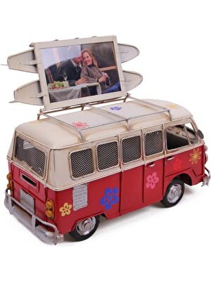 Sinerji Shop Dekoratif Metal Minibüs Çerçeveli Biblo Kumbaralı