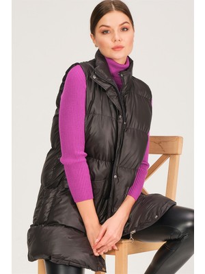Dewberry Z6729 Dewberry Hk Style Kadın Yelek-Siyah