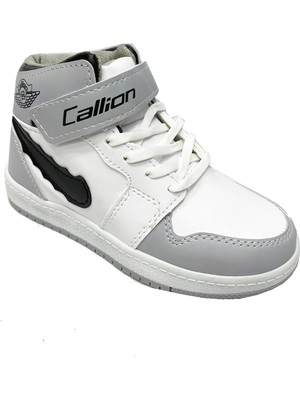 Callion 4067 Deri Sneakers Erkek Çocuk Spor Ayakkabı 31-35 Buz Siyah