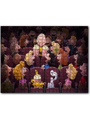 Caka Tablo Cakapuzzle Snoopy ve Arkadaşları Sinemada 120 Parça Puzzle Yapboz Mdf (Ahşap)