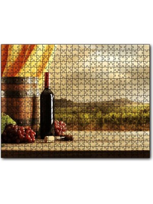 Caka Tablo Cakapuzzle Şarap Üzüm Bağı Görseli 120 Parça Puzzle Yapboz Mdf (Ahşap)