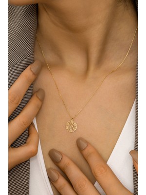 Yavuz Kuyumculuk 14 Ayar Altın Yaşam Çiçeği Kolye