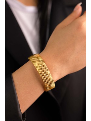 Yavuz Kuyumculuk 14 Ayar Altın Sepet Örgü Kelepçe