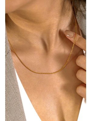 Yavuz Kuyumculuk 14 Ayar Altın Ince Halat Burgu Zincir