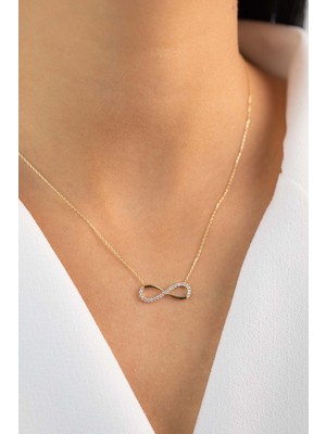 Yavuz Kuyumculuk Altın Taşlı Sonsuzluk Kolye