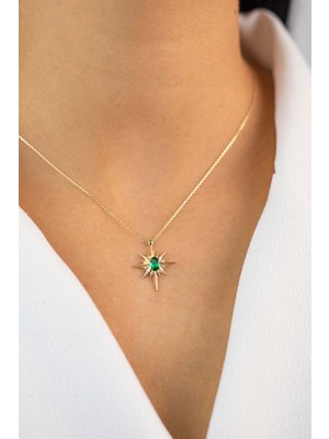 Yavuz Kuyumculuk Altın Yeşil Kuzey Yıldızı Kolye