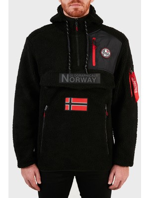 Norway Geographical Kapüşonlu Yarım Fermuarlı Outdoor Polar Erkek Polar Terıfıque