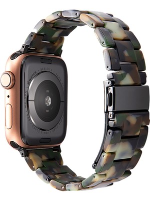Bipower Apple Watch Uyumlu 42-44MM KRD25 Resin Asker Yeşili Kordon
