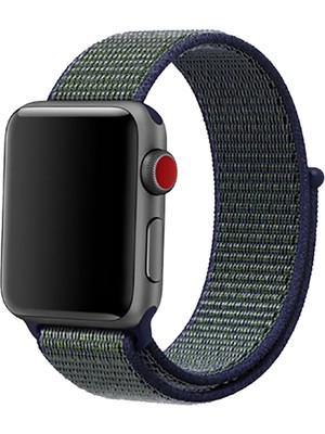 Bipower Apple Watch Uyumlu 38-40 mm Krd3 Hasır Kordon Koyu Yeşil