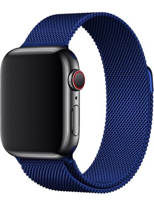 Bipower Apple Watch Uyumlu 38-40MM Krd1 Metal Hasır Kordon Laci̇vert