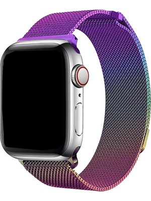 Bipower Apple Watch Uyumlu 38-40MM Krd1 Metal Hasır Kordon Renkli̇