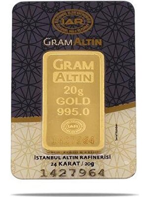 İstanbul Altın Rafinerisi 20 Gram (995) 24 Ayar Külçe Altın