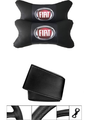 Ayaz Grup Fiat Doblo (2000-2005) Dikmeli Direksiyon Kılıfı  +  5d Ortopedik Boyun Yastığı (2li Set)