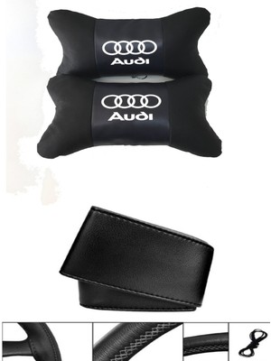 Ayz Oto Aksesuar Audi Rs Dikmeli Direksiyon Kılıfı   +  5d Ortopedik Boyun Yastığı (2li Set)