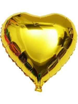 Bal10 Dünyası Altın Gold Kalp Folyo Balon 18 Inç 40 cm 1'li