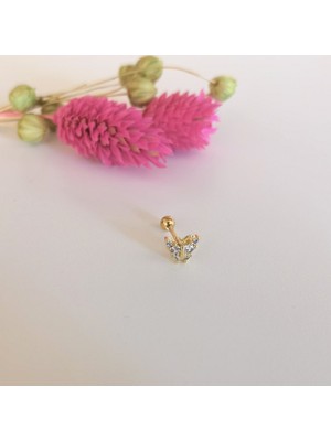 Bylin Cerrahi Çelik Gold Minik Kelebek Piercing