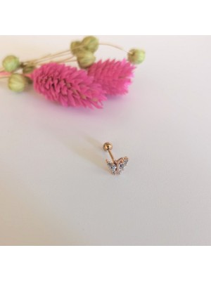 Bylin Cerrahi Çelik Rosegold Minik Kelebek Piercing