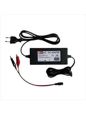 BVS 12 Volt Akü Şarj Cihazı Adaptörü Maşalı 12 V Otomatik Kesicili 1-1.5 mt Kablo Uzunluğu