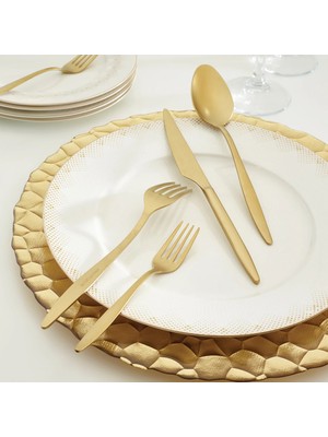 Emsan Goldinoks Yeni Mat Gold 24 Parça 6 Kişilik Çatal Kaşık Bıçak Takımı