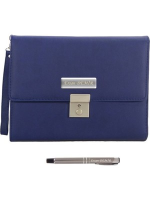 Hediye Rengi 2024 Organizerli Anahtarlı Kitlenebilir Çantalı Ajanda + Kalem Seti Lacivert