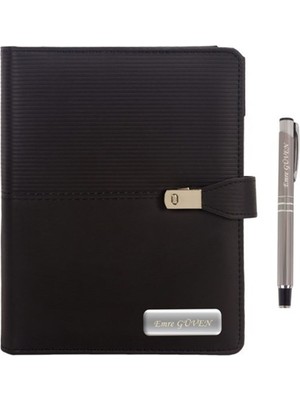 Hediye Rengi 2024 İsme Özel Organizerli Ajanda + Kalem Seti Siyah