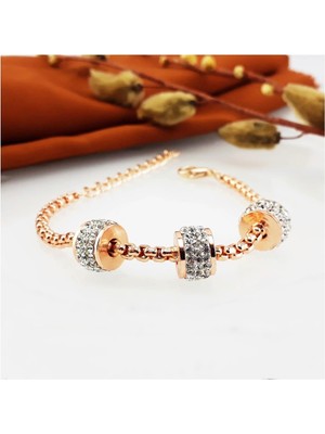 BijuStore Zirkon Taş Rose Kadın Bileklik