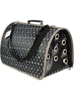 Flip Flybag Siyah Kapalı Çanta Kedi ve Küçük Irk Köpekler İçin Taşıma Özellikli Dayanıklı Materyal